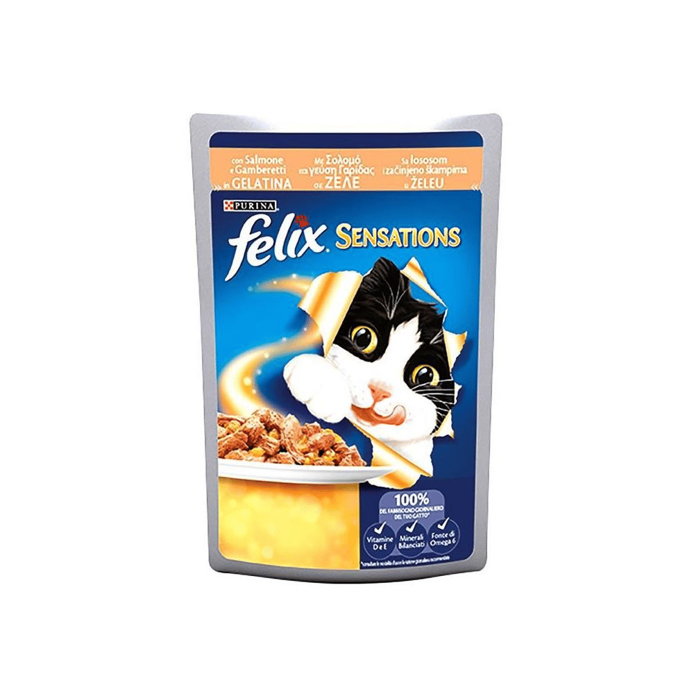 Felix Somonlu ve Karidesli Kedi Yaş Maması 100 gr Felix