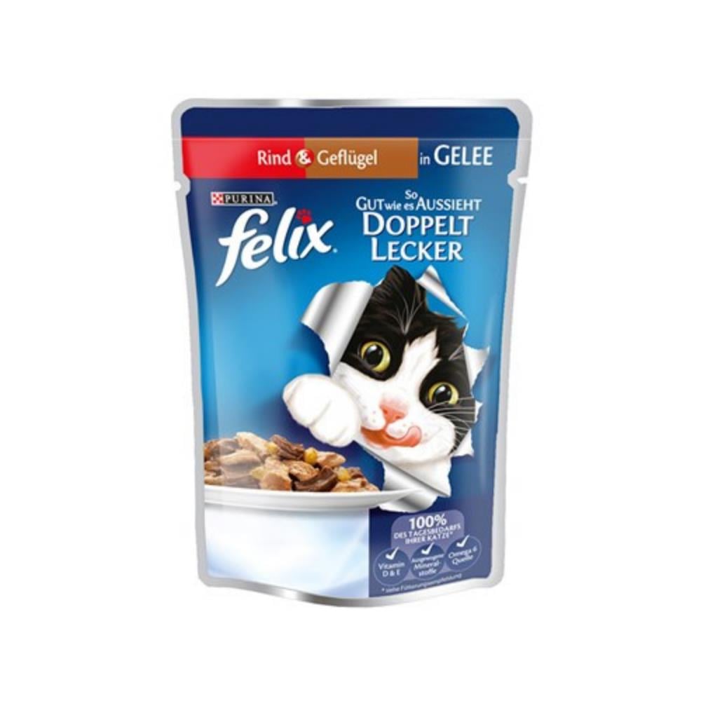 Felix Tavuk ve Sığır Etli Yaş Kedi Maması 100 gr Felix