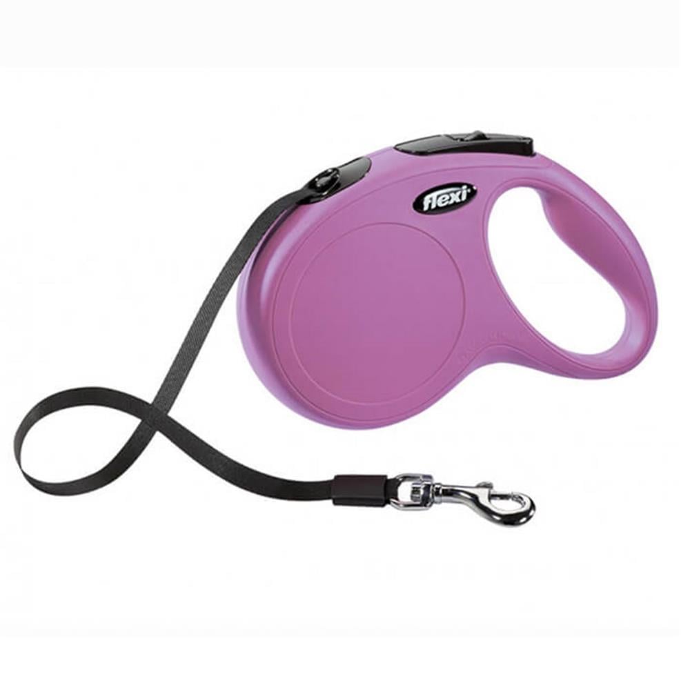 Flexi New Classic Medium Şerit Gezdirme Pembe 5 mFlexi