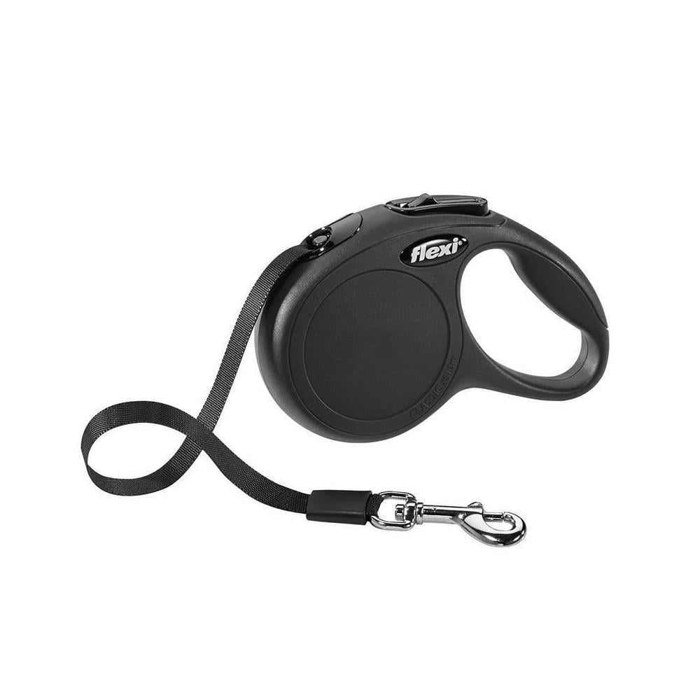 Flexi New Classic Şerit Otomatik Gezdirme Tasması L 5 m SiyahFlexi