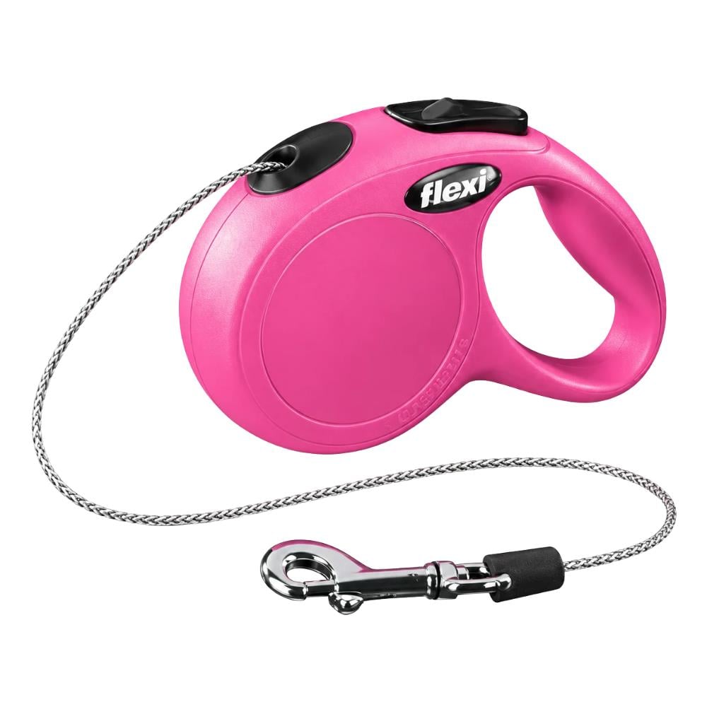 Flexi New Classic XS Pembe İp Tipi Otomatik Kedi ve Köpek Gezdirme Tasması 3 m / 8 kgFlexi