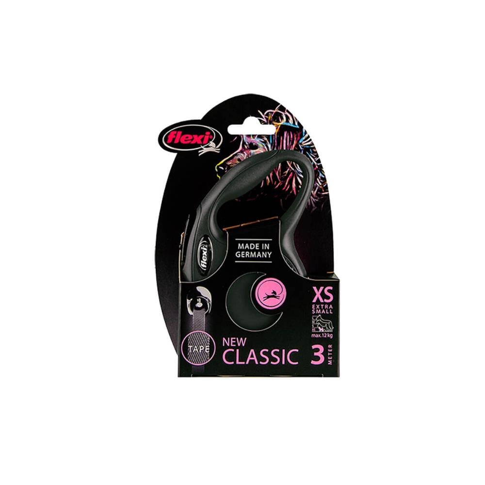 Flexi New Classic XSmall 3m Şerit Gezdirme SiyahFlexi