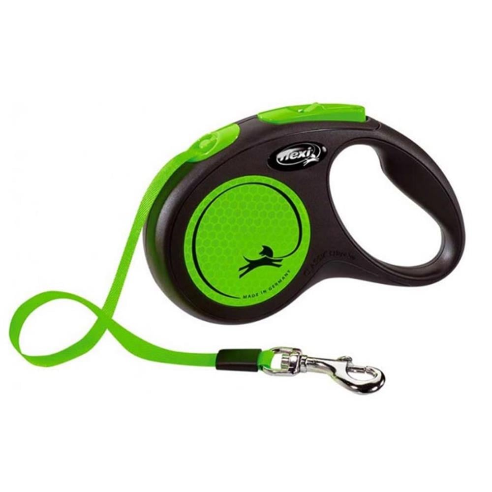 Flexi New Neon Otomatik Yeşil Şerit Gezdirme Small 5 MetreFlexi