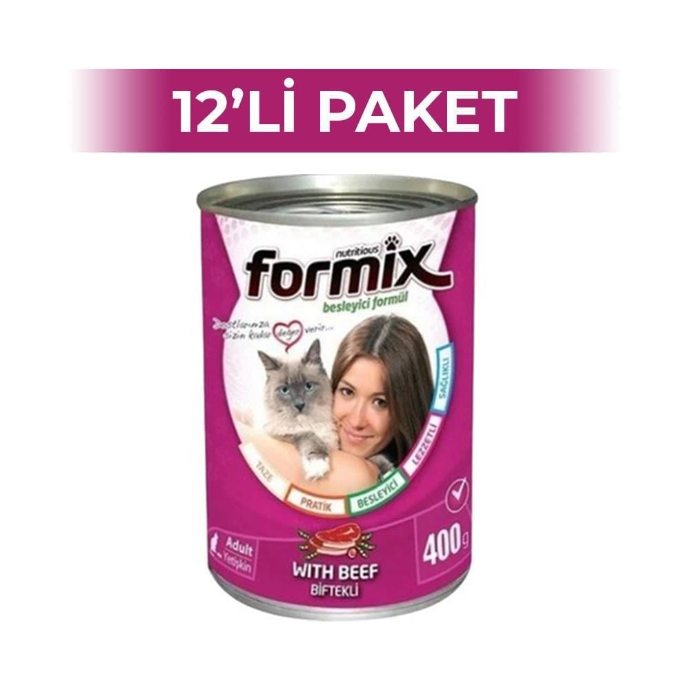Formix Biftekli Yetişkin Kedi Konservesi 400 gr 12 AdetFormix