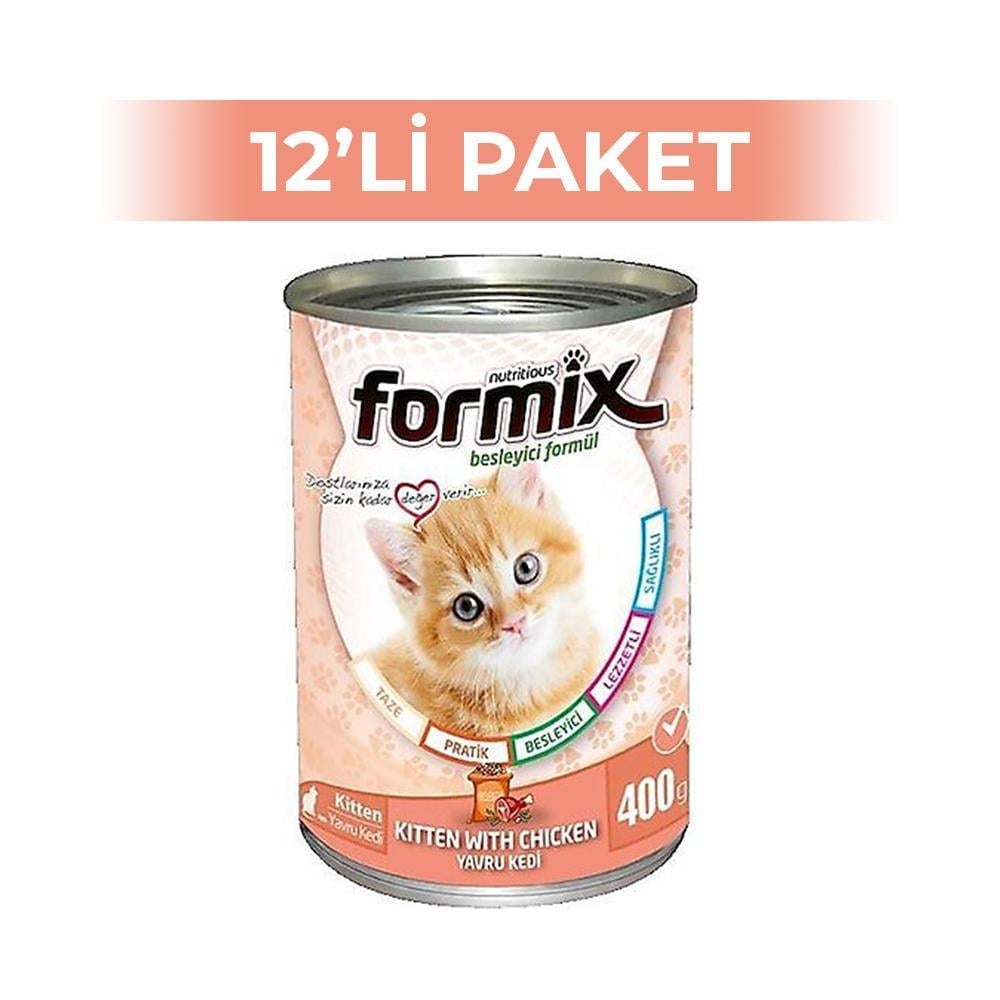 Formix Tavuklu Yavru Kedi Konservesi 400 gr 12 AdetFormix