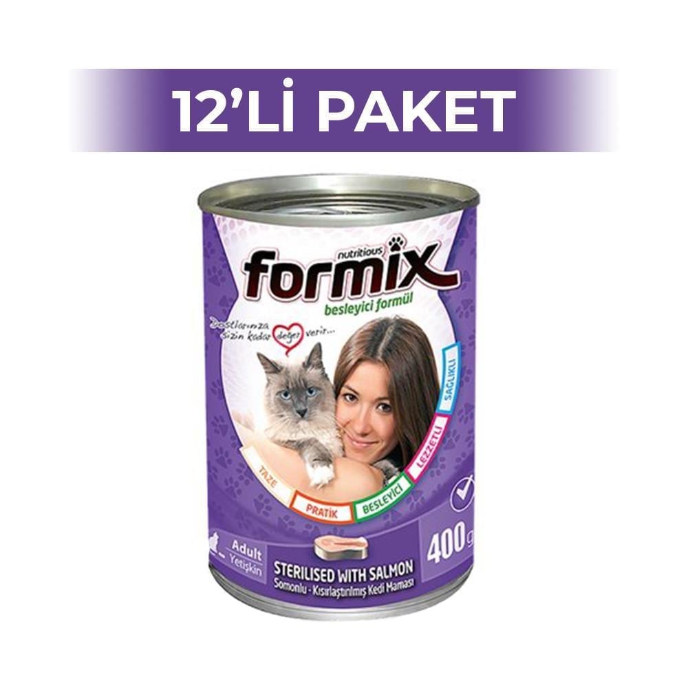 Formix Yetişkin Somonlu Kısırlaştırılmış Kedi Konservesi 400 gr 12 AdetFormix
