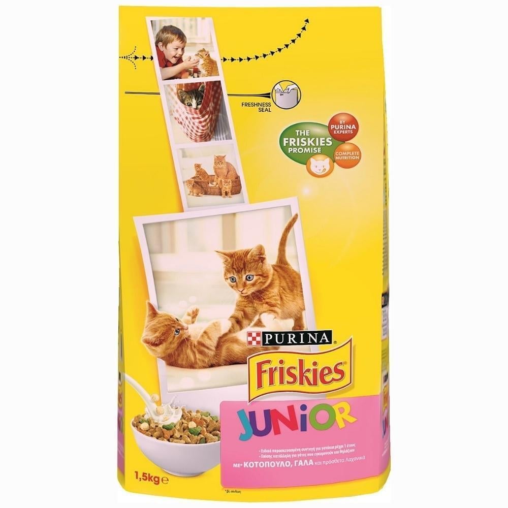 Friskies Junior Tavuk Süt ve Sebzeli Yavru Kedi Maması 1,5 kgFriskies