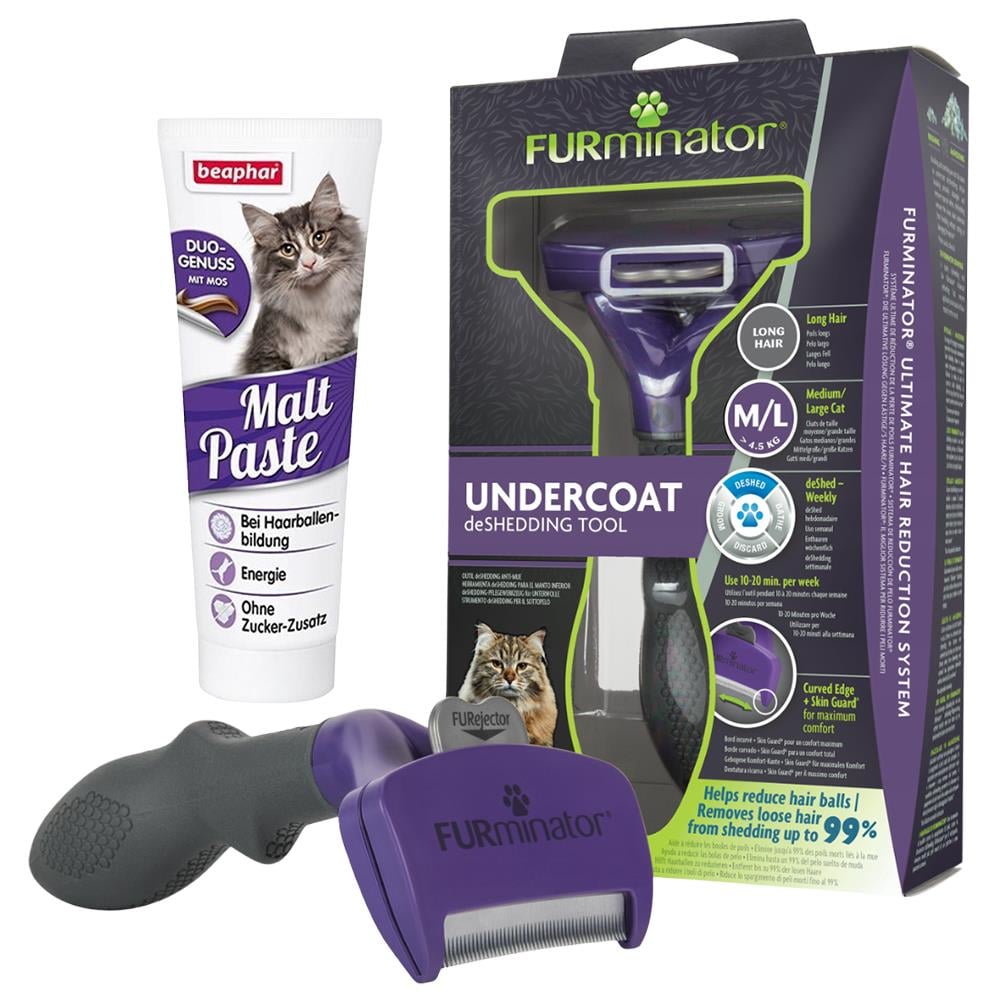 Furminator Kısa Tüylü Kedi Tarağı M/L - Beaphar Kedi Malt HediyeliFURMINATOR