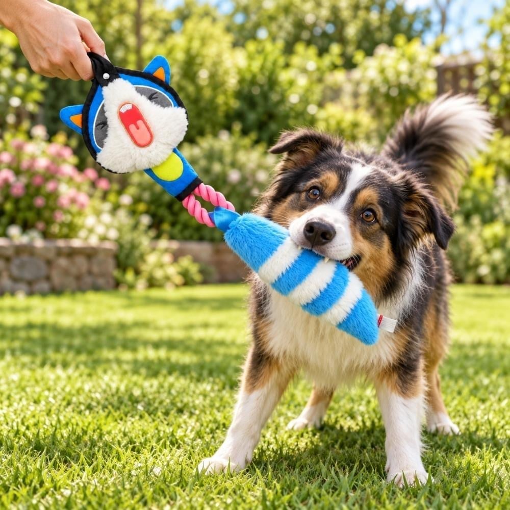 GiGwi Peluş Rakun ve Diş İpli Köpek Oyuncağı 50 cmGigwi