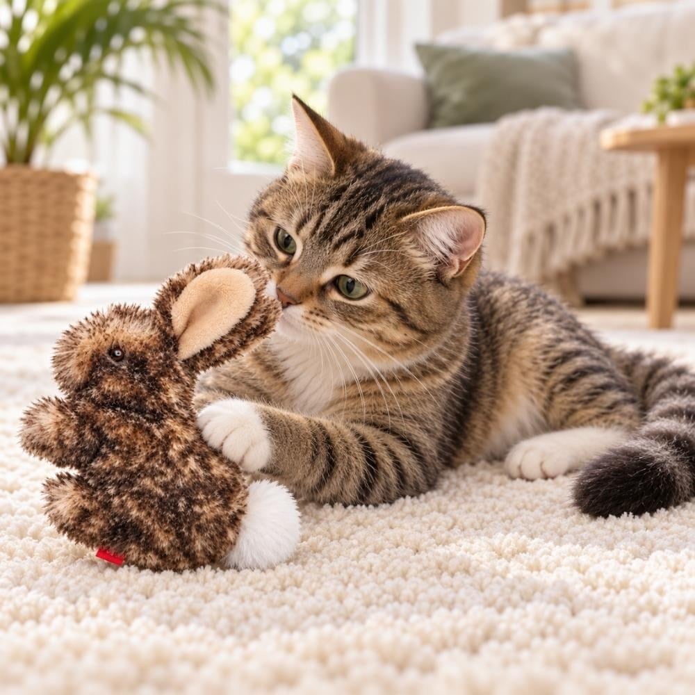 GiGwi Plush Friendz Catnipli Tavşan Peluş Kedi Oyuncağı 10 cmGigwi