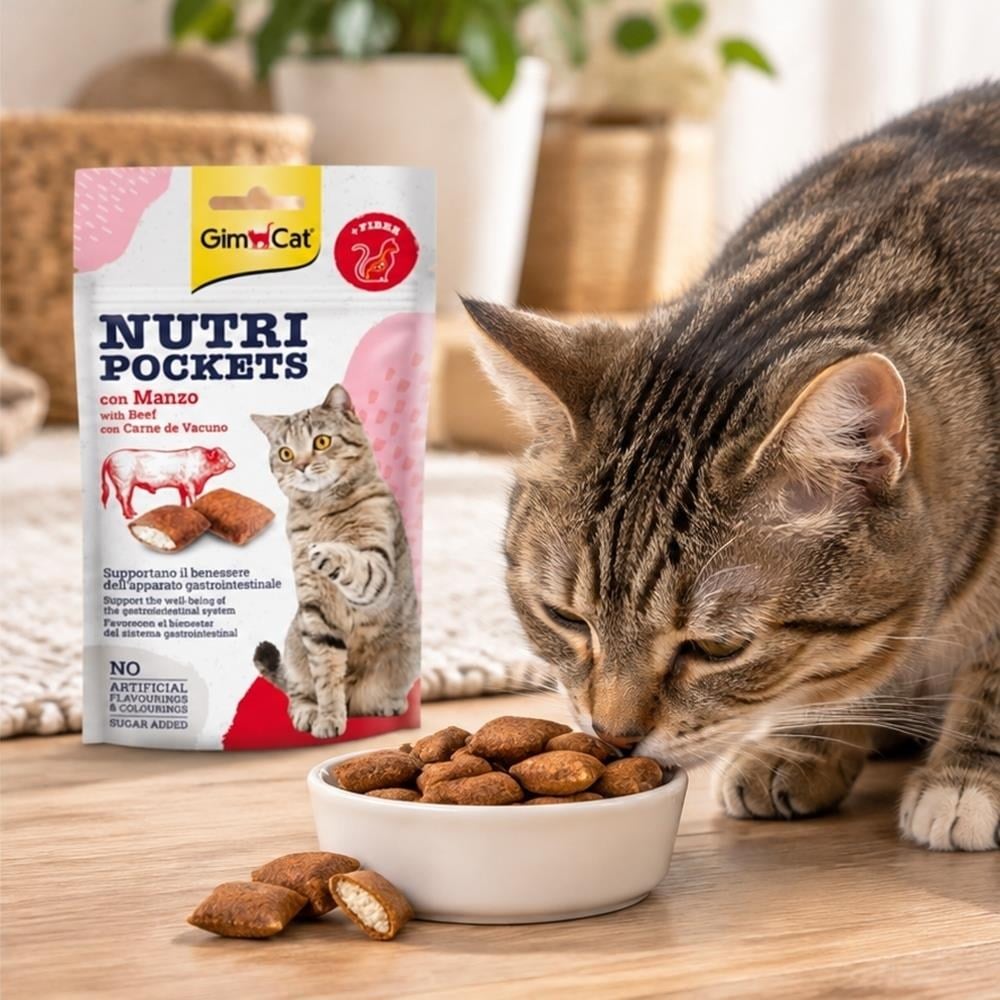 GimCat Nutripockets Biftekli ve Maltlı Kedi Ödül Maması 60 grGimcat