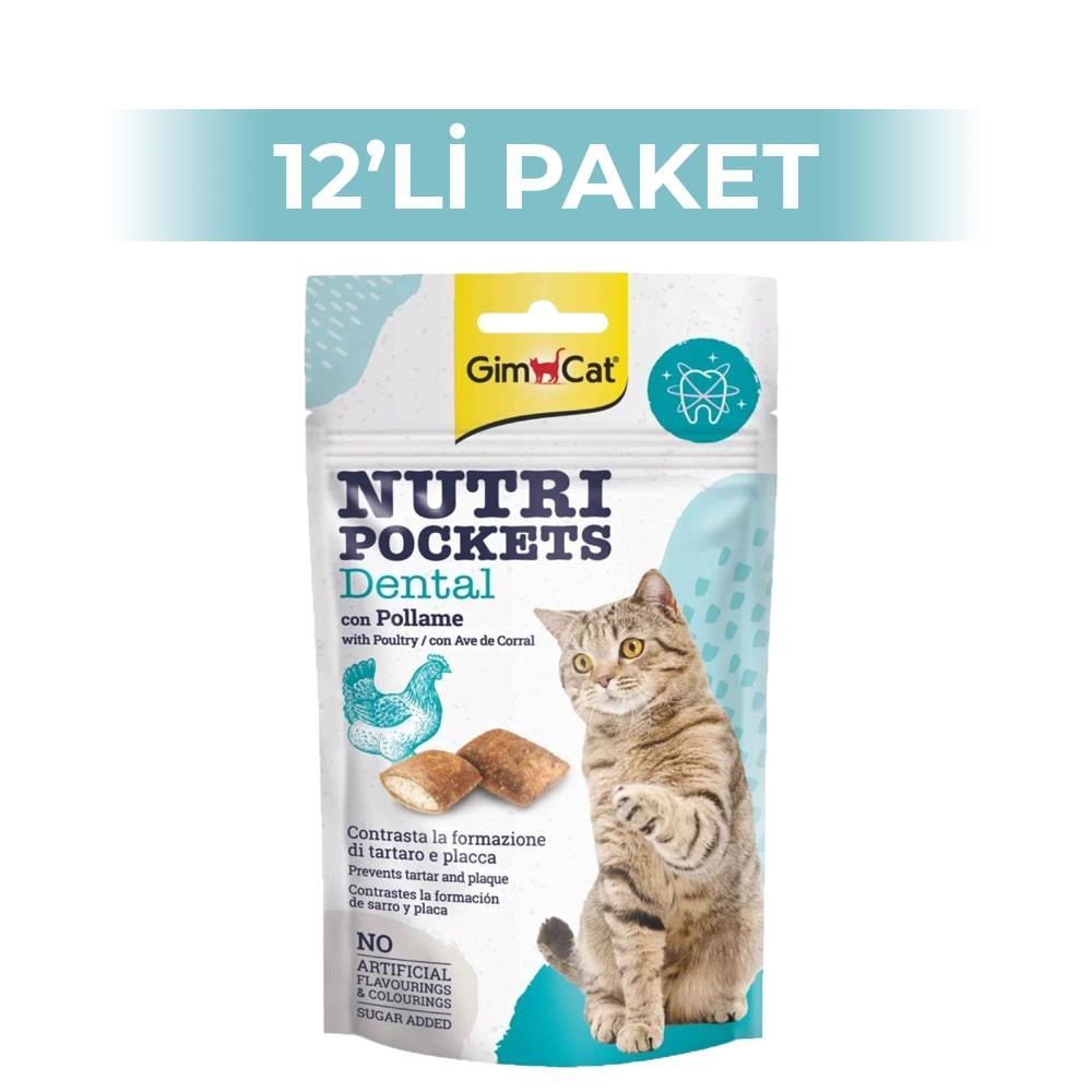 GimCat Nutripockets Dental Diş Sağlığı için Kedi Ödül Maması 60 gr 12 AdetGimcat