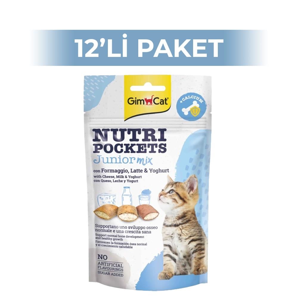 GimCat Nutripockets Junior Mix Kedi Ödül Maması 60 gr 12 AdetGimcat