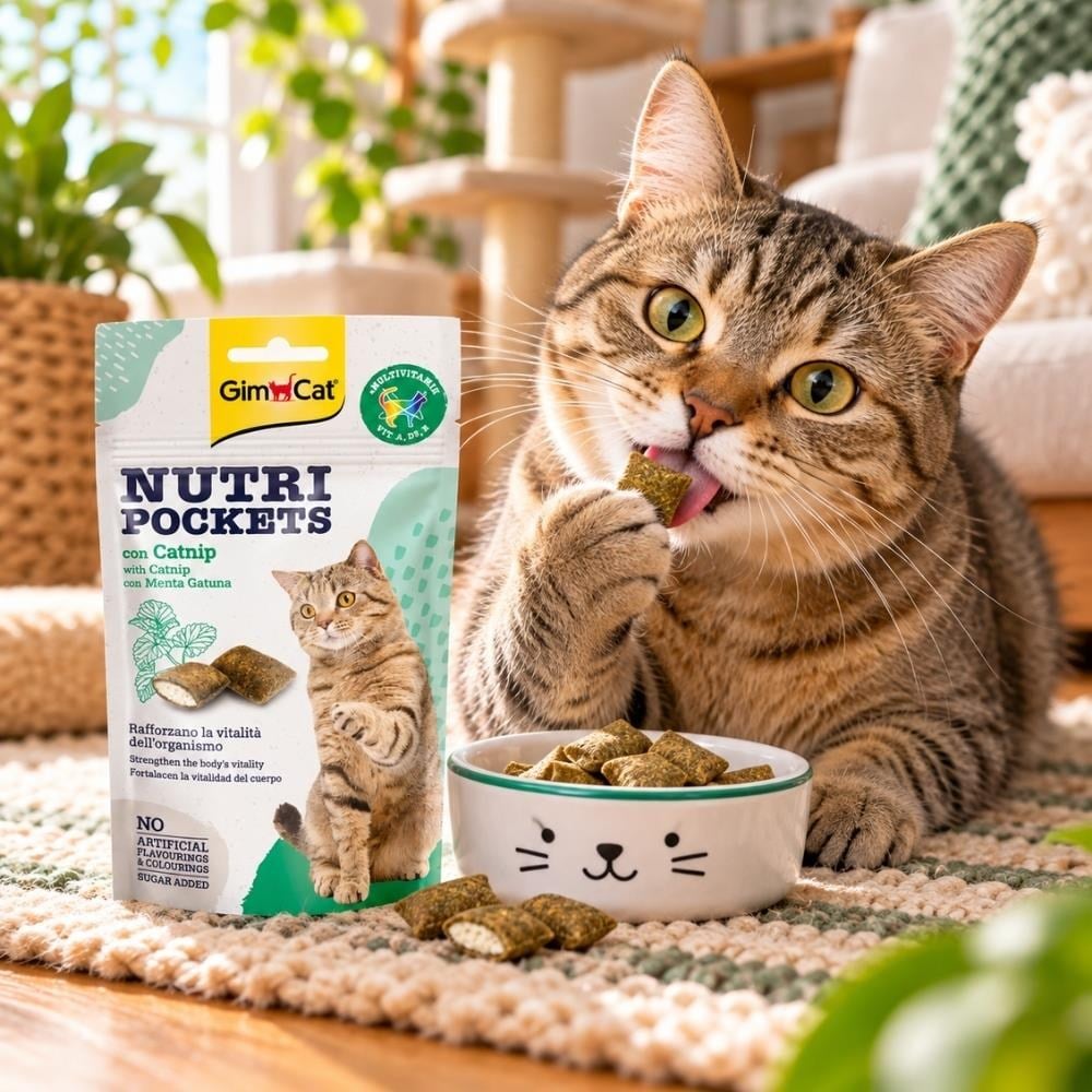 GimCat Nutripockets Kedi Otlu Multivitamin Kedi Ödül Maması 60 grGimcat