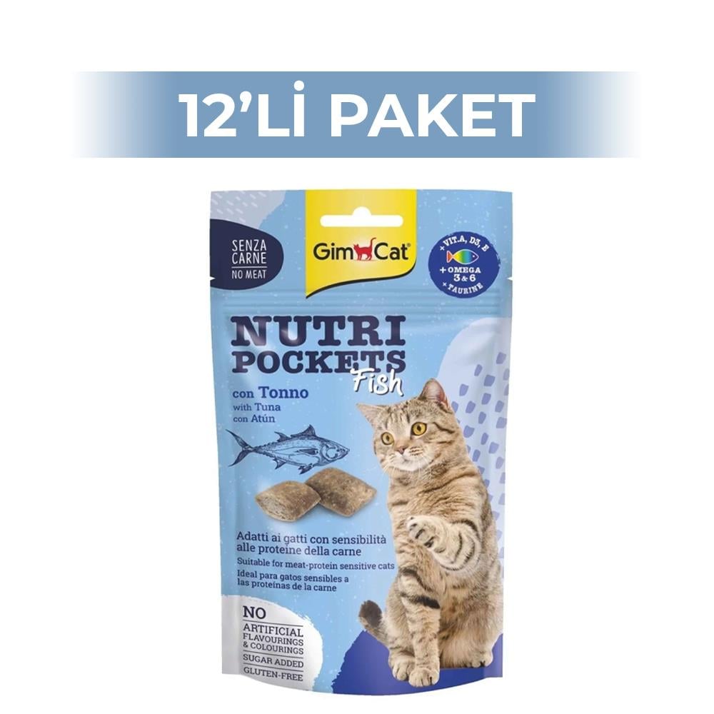 GimCat Nutripockets Ton Balıklı Kedi Ödül Maması 60 gr 12 AdetGimcat