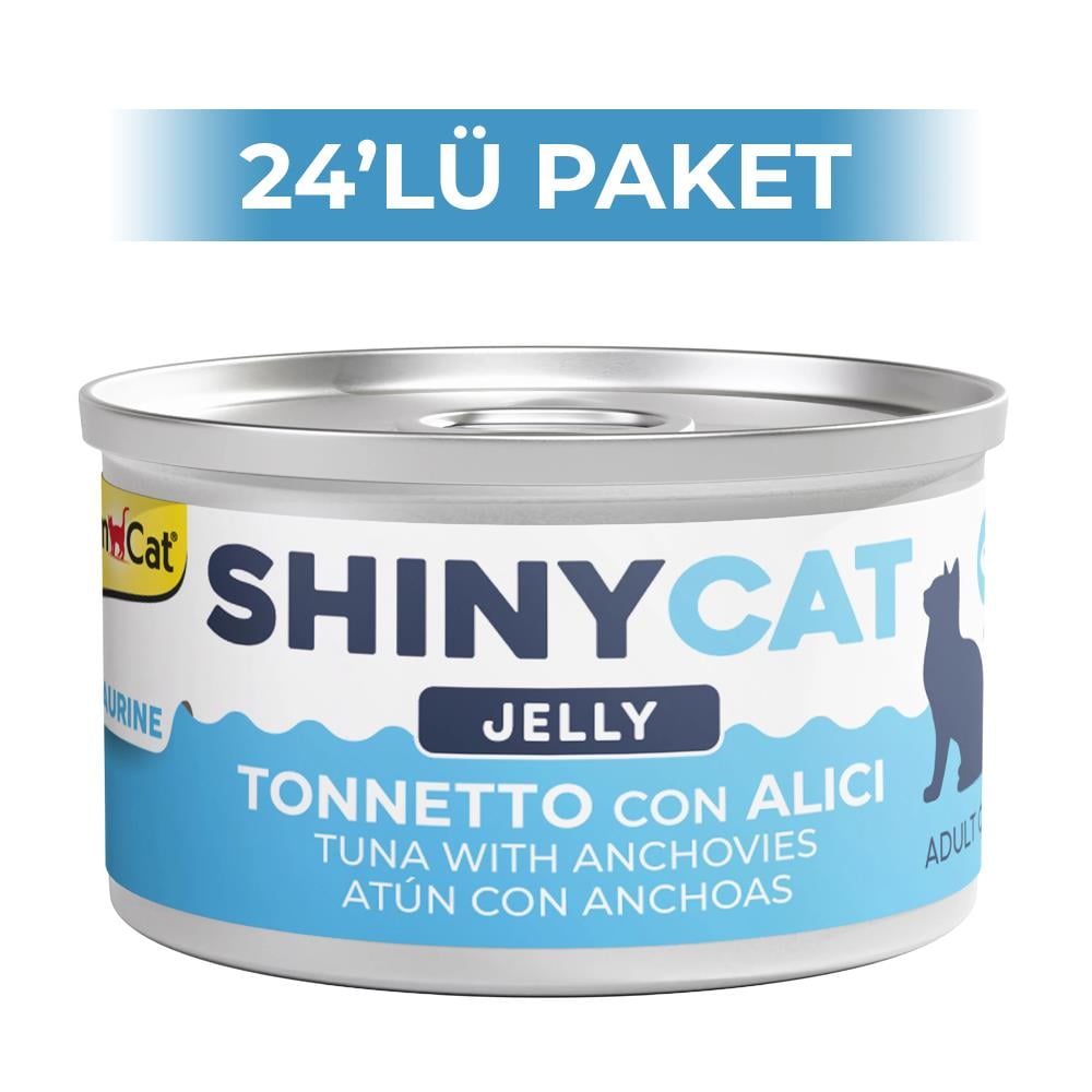 GimCat Shinycat Jöle İçinde Ançuezli ve Ton Balıklı Kedi Konservesi 70 gr 24 AdetGimcat