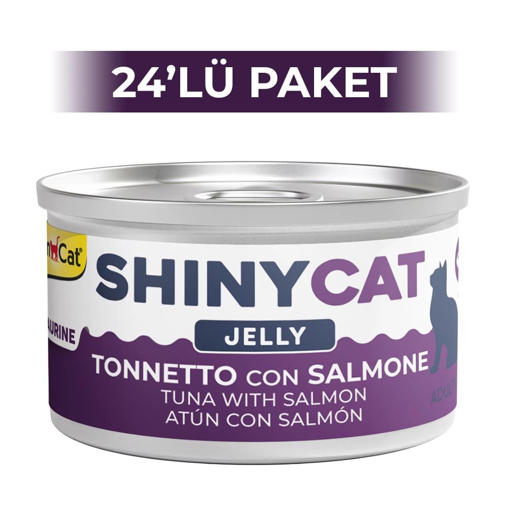 GimCat Shinycat Jöle İçinde Somonlu ve Ton Balıklı Kedi Konservesi 70 gr 24 AdetGimcat