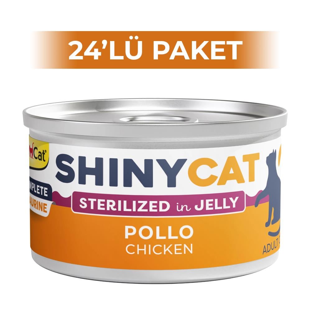 GimCat Shinycat Jöle İçinde Tavuklu Kısırlaştırılmış Kedi Konservesi 70 gr 24 AdetGimcat