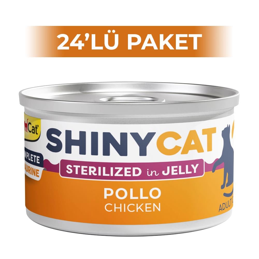 GimCat Shinycat Jöle İçinde Tavuklu Kısırlaştırılmış Kedi Konservesi 70 gr 24 AdetGimcat
