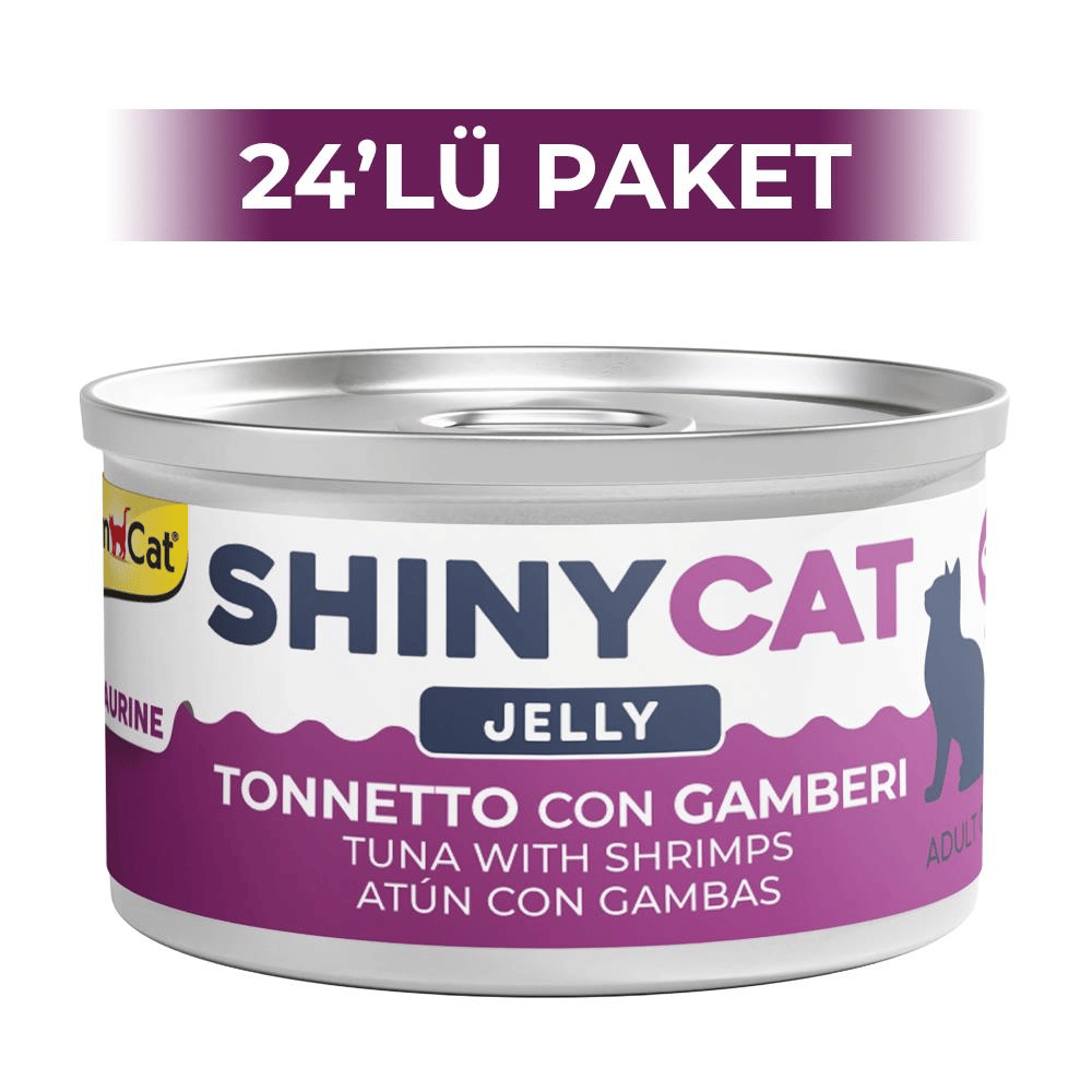 GimCat Shinycat Jöle İçinde Ton Balıklı ve Karidesli Kedi Konservesi 70 gr 24 AdetGimcat