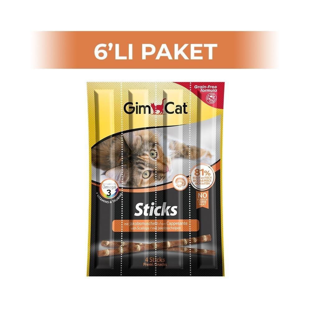 Gimcat Tahılsız Deniz Tarağı Kedi Ödül Çubuğu 20 gr 6 AdetGimcat