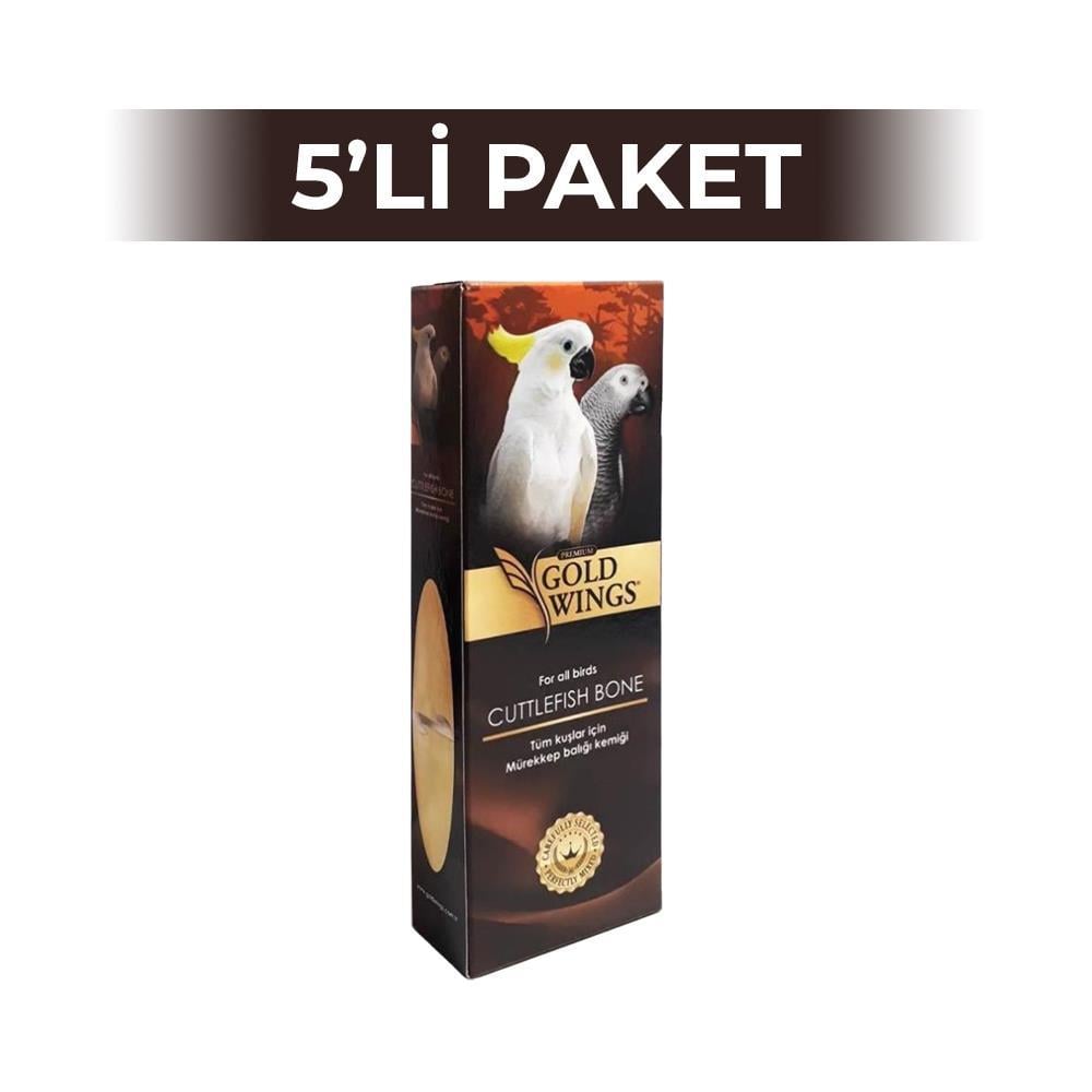 Gold Wings Premium Mürekkep Balığı Kemiği Gaga Taşı Büyük Boy x 5 AdetGold Wings