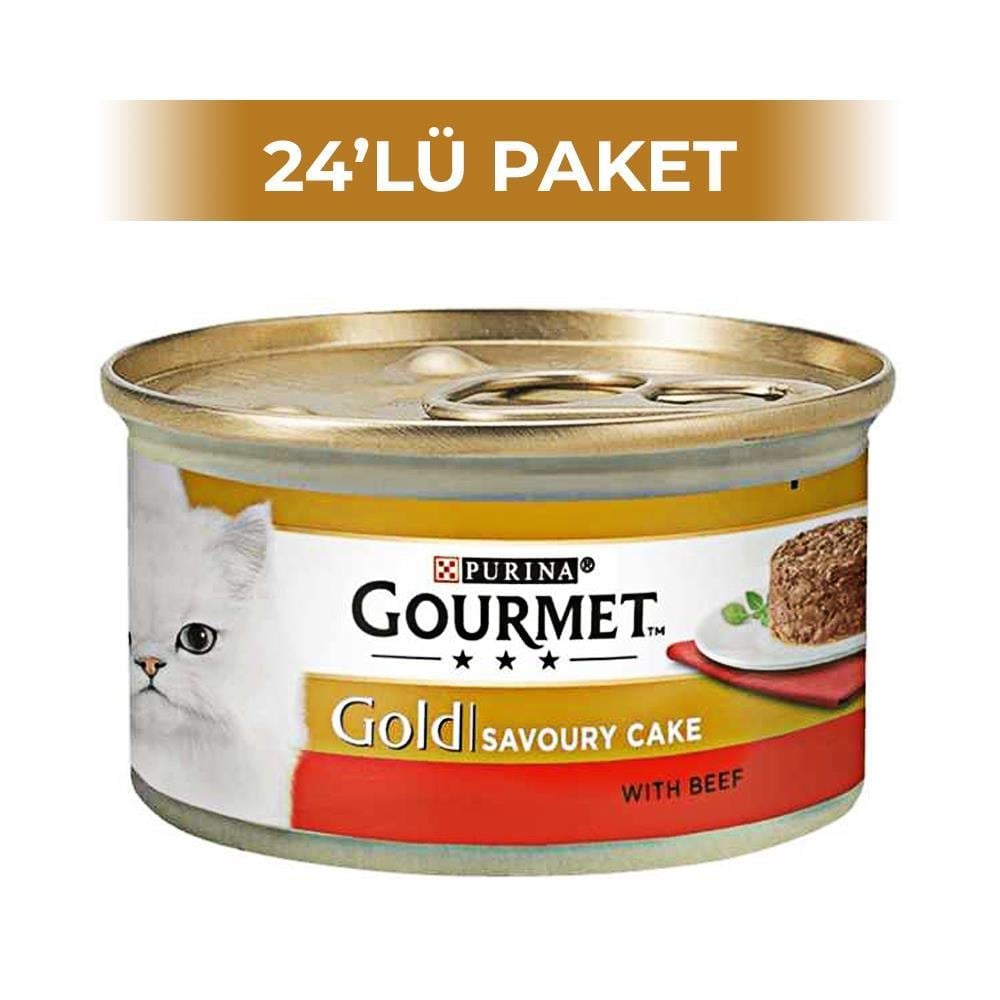 Gourmet Gold Cake Sığır Etli Domatesli Kedi Konservesi 85 gr 12 AdetGourmet