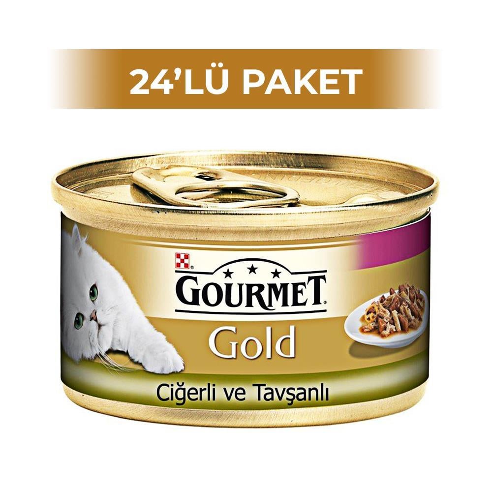 Gourmet Gold Parça Etli Ciğerli ve Tavşanlı 85 gr 24 AdetGourmet