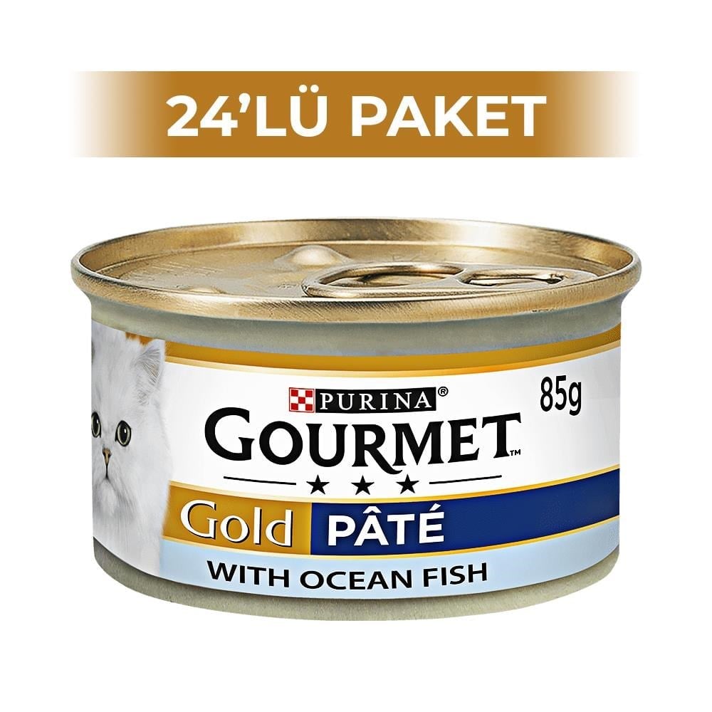 Gourmet Gold Parça Etli Okyanus Balığı ve Sebzeli Kedi 85 gr 24 adetGourmet