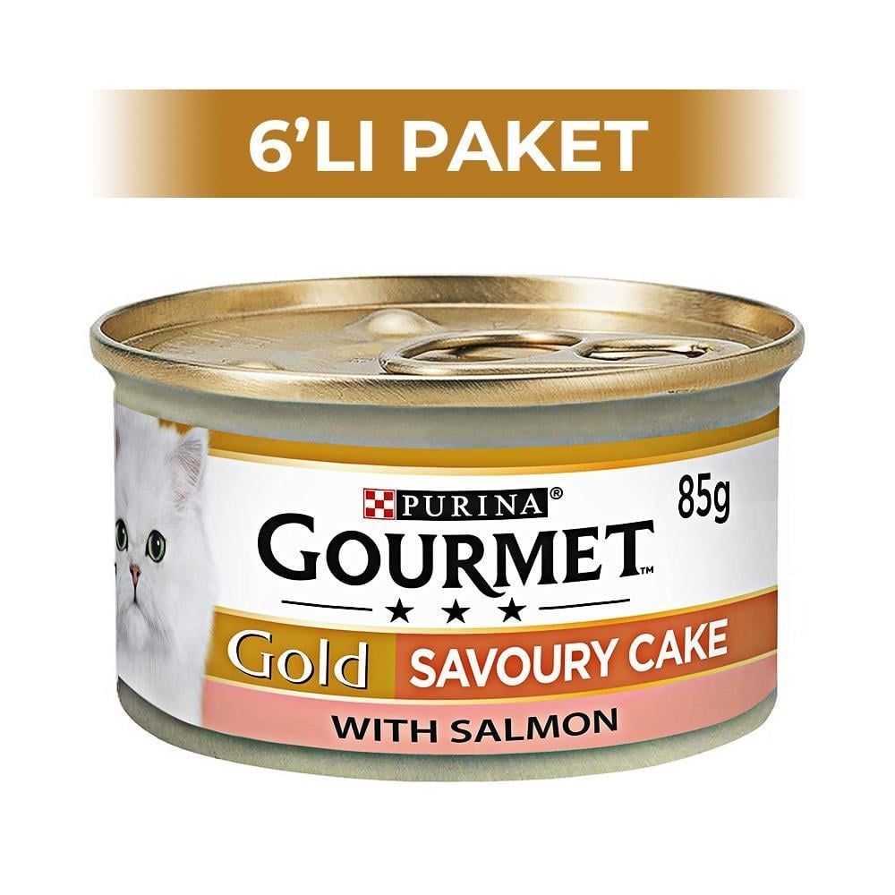 Gourmet Gold Savoury Cake Somonlu Yetişkin Kedi Konservesi 85 gr 6 AdetGourmet