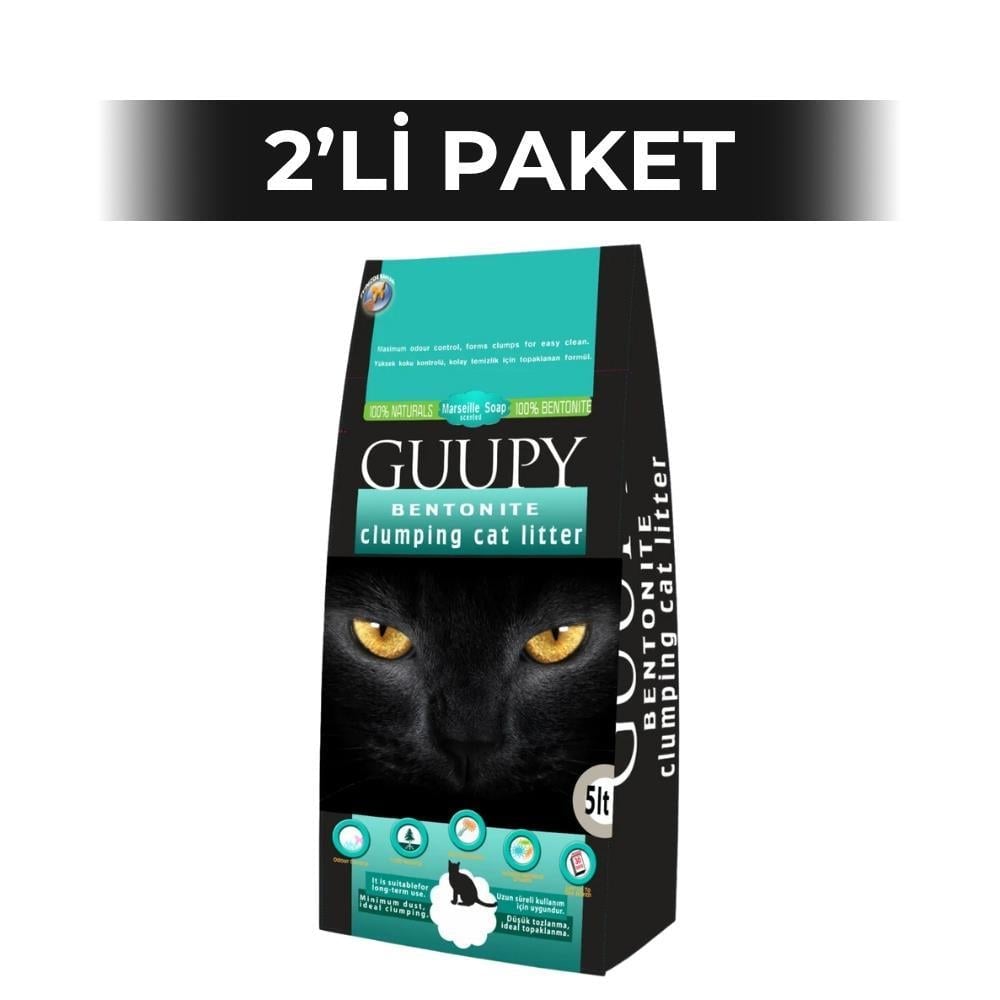 Guupy Marsilya Sabun Kokulu Bentonit Kedi Kumu 5 lt 2 AdetGuupy
