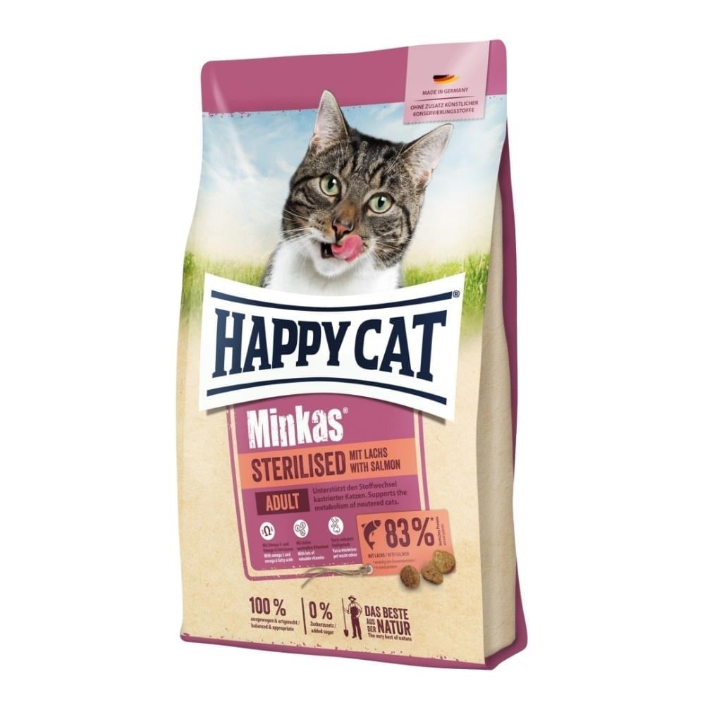 Happy Cat Minkas Somonlu Kısırlaştırılmış Yetişkin Kedi Maması 4 kgHappy Cat