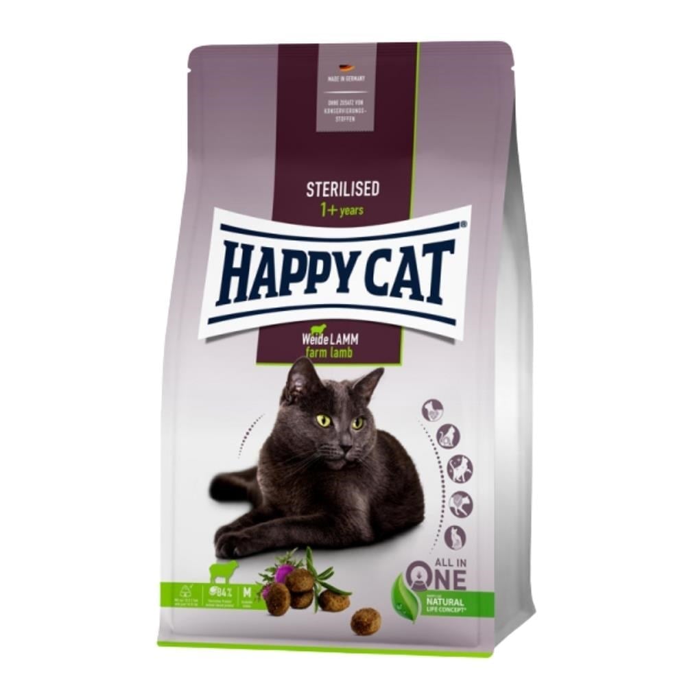 Happy Cat Weide Lamm Kuzu Etli Kısırlaştırılmış Kedi Maması 10 kgHappy Cat