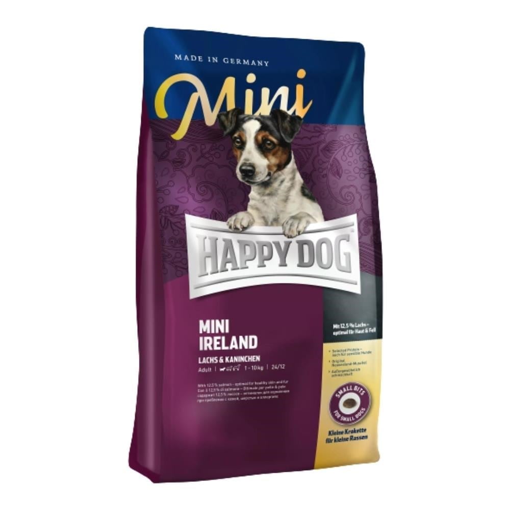 Happy Dog Mini Ireland Seçici Köpekler İçin Somonlu ve Tavşanlı Küçük Irk Köpek Maması 4 kgHappy Dog