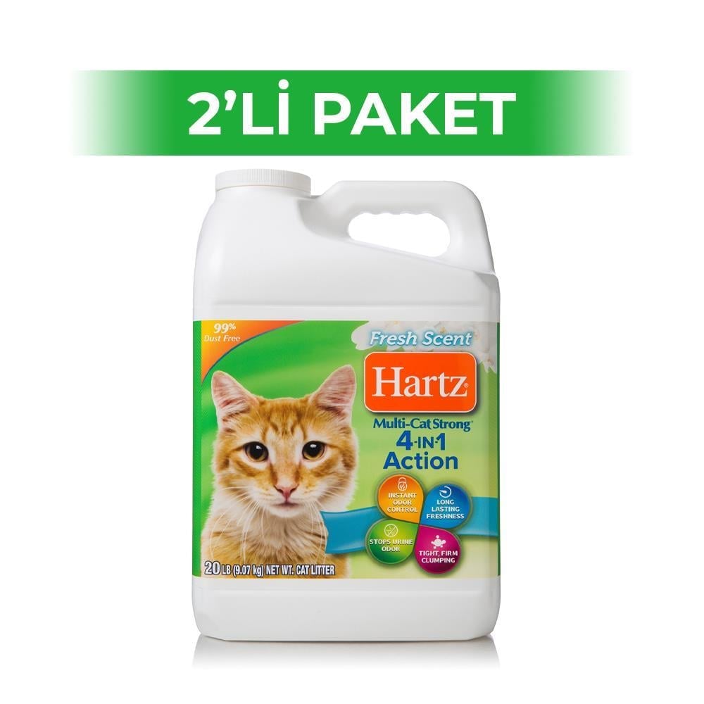 Hartz Yüksek Emici Fresh Topaklanan Kedi Kumu 9,07 kg 2 AdetHartz