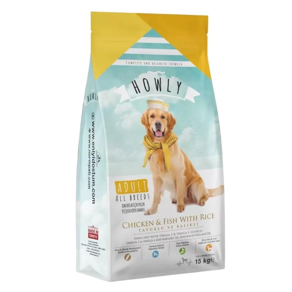 Howly Tavuklu ve Balıklı Yetişkin Köpek Maması 15 kgHowly