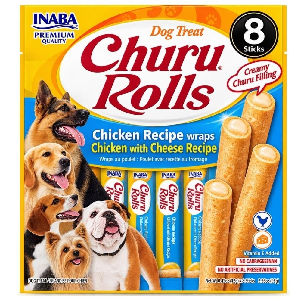 Inaba Churu Rolls Sticks Tavuk Sargılı Peynirli Çubuk Köpek Ödül Maması 12 gr 8'liInaba