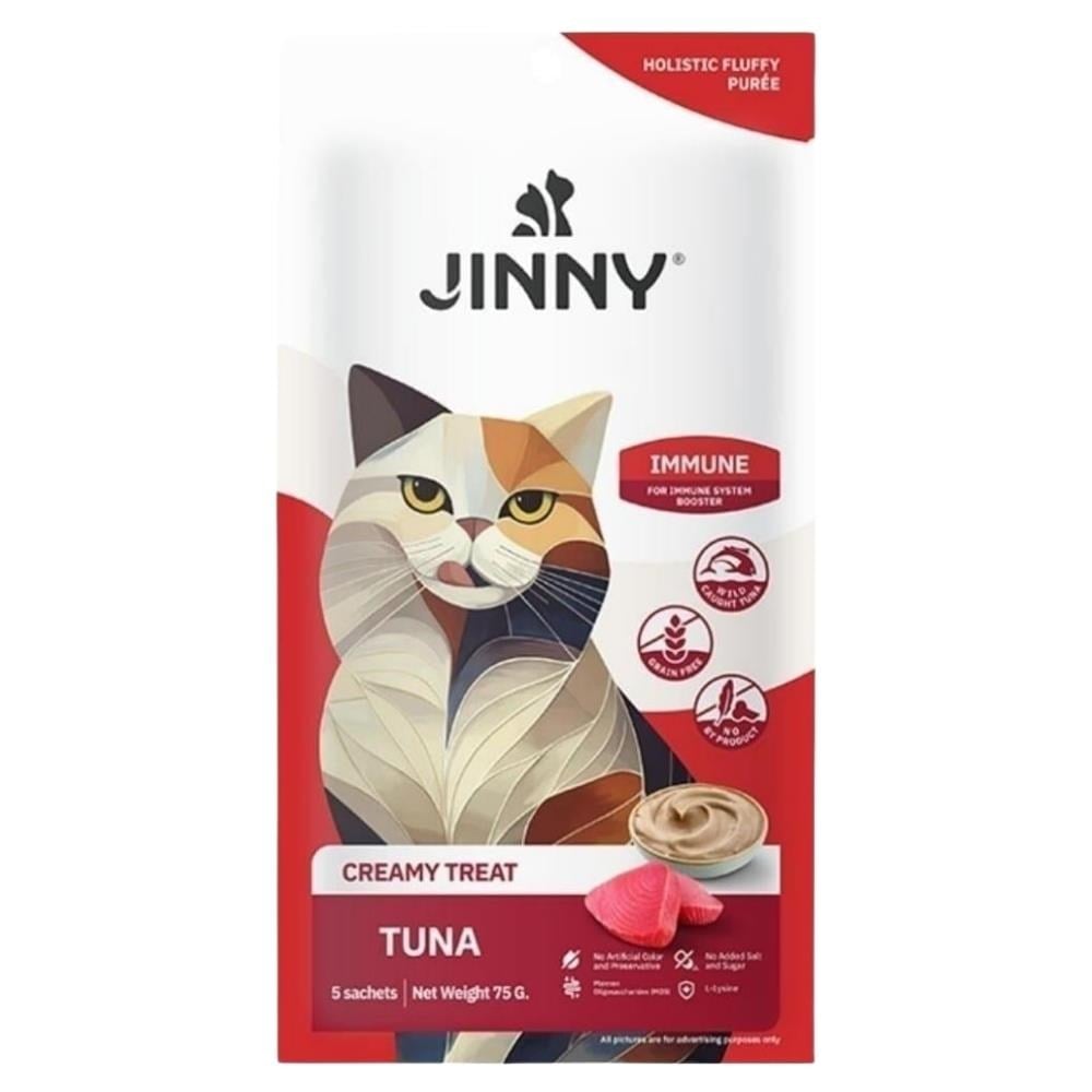 Jinny Creamy Ton Balıklı Sıvı Kedi Ödül Maması 5x15 gr 12'liJinny