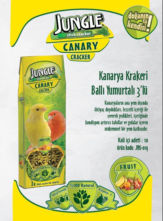 Jungle Ballı Yumurtalı Kanarya Krakeri 3'lü 105 gr x 10 adetJungle