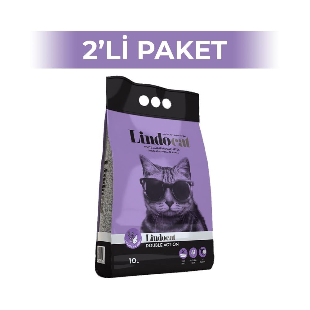 Lindo Cat Topaklaşan Lavantalı İnce Taneli Bentonit Kedi Kumu 10 lt 2 AdetLindo Cat