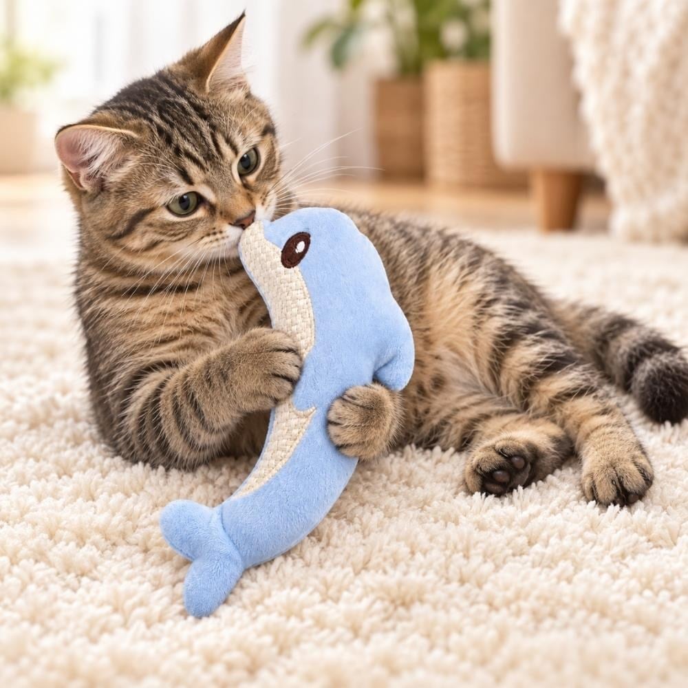 Lion Yunus Şeklinde Peluş Kedi OyuncağıLion