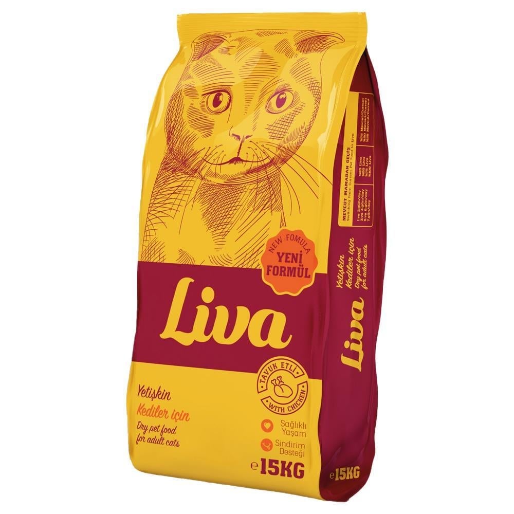 Liva Tavuklu Yetişkin Kedi Maması 15 kgLiva