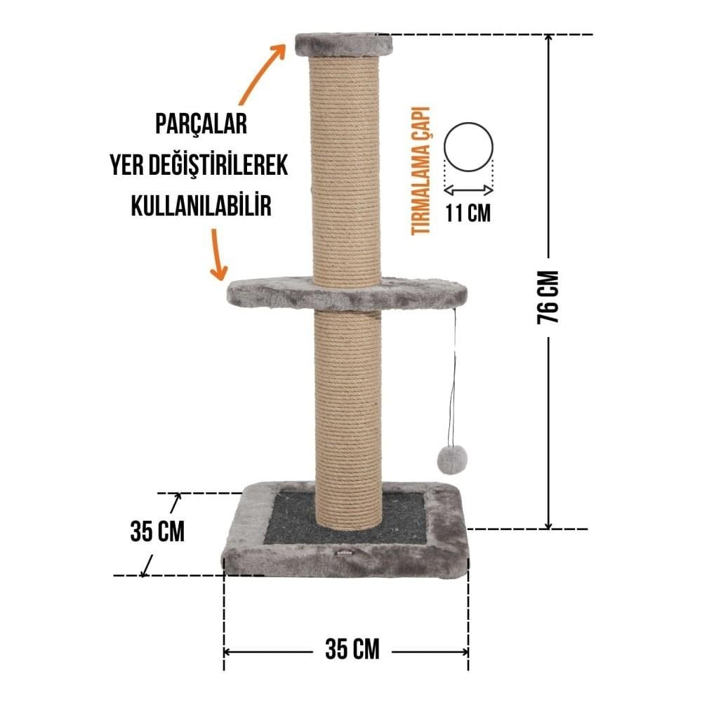 Lotus Tekli Kedi Tırmalama Tahtası No:2 76 cmLotus
