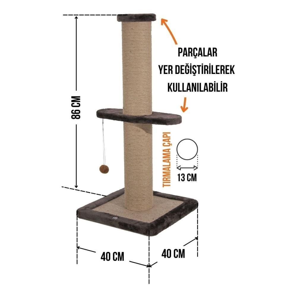 Lotus Tekli Kedi Tırmalama Tahtası No:3 86 cmLotus