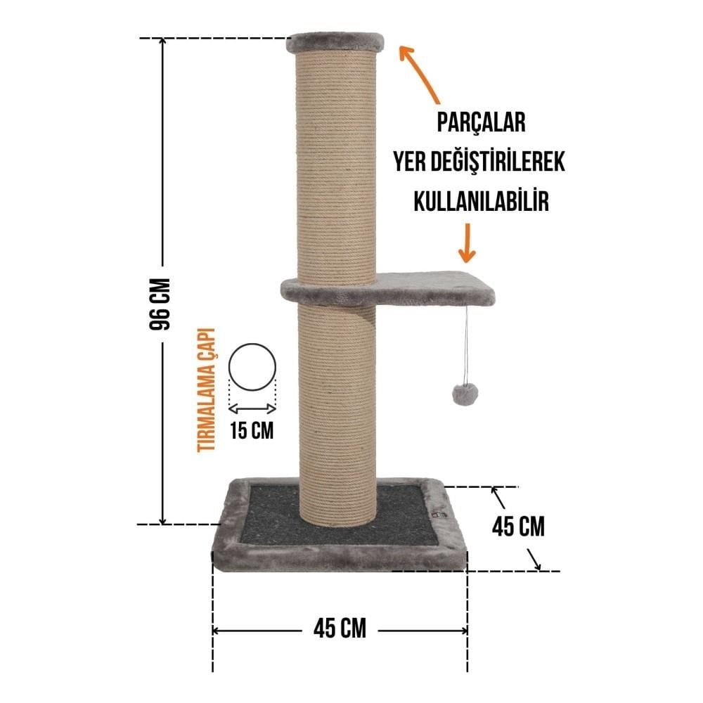 Lotus Tekli Kedi Tırmalama Tahtası No:4 96 cmLotus