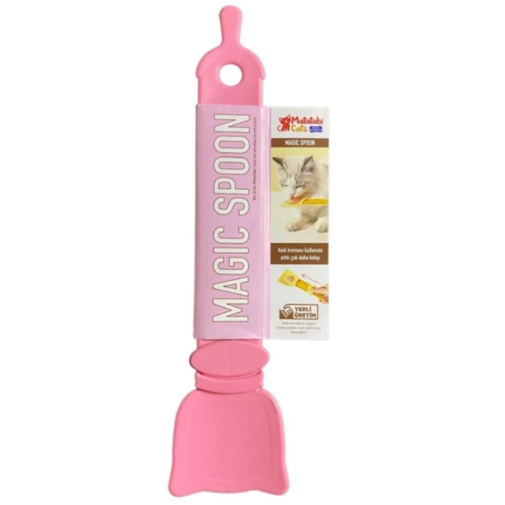 Magic Spoon Kedi ve Köpekler için Sıvı Ödül Maması Kolay Yedirme Kaşığı PembeDiğer