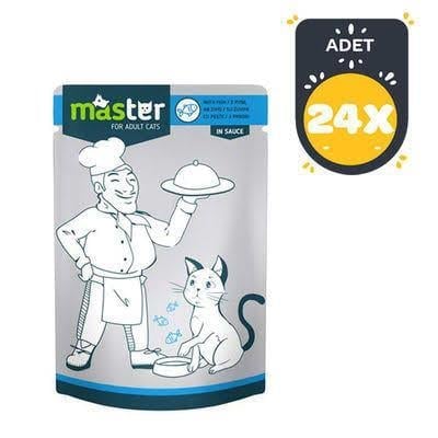 Master Balık Etli Yetişkin Yaş Kedi Maması 80 gr 24 AdetMaster