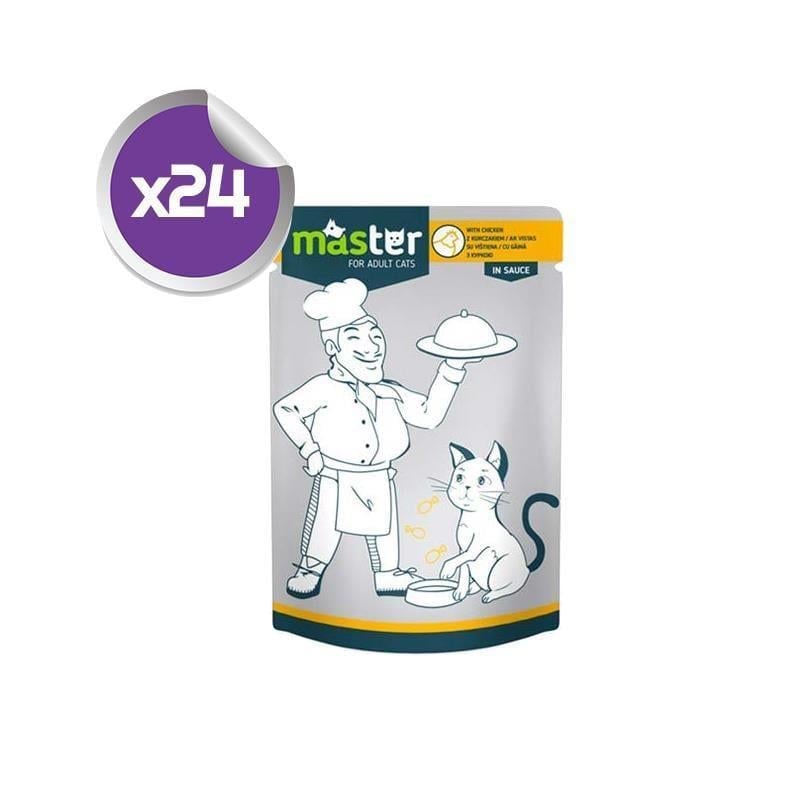 Master Tavuk Etli Yetişkin Yaş Kedi Maması 80 gr 24 AdetMaster