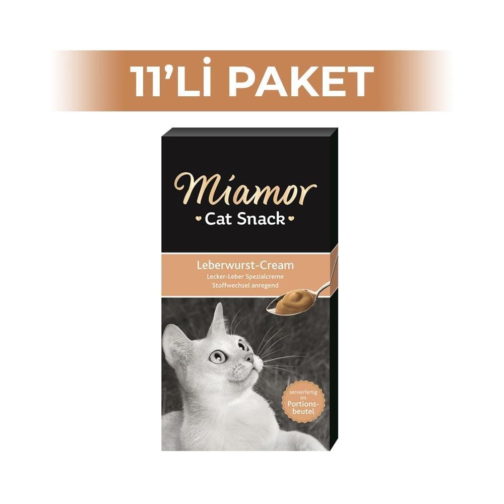 Miamor Leberwurst Cream Ciğerli Kedi Ödülü 6x15 gr 11 AdetMiamor