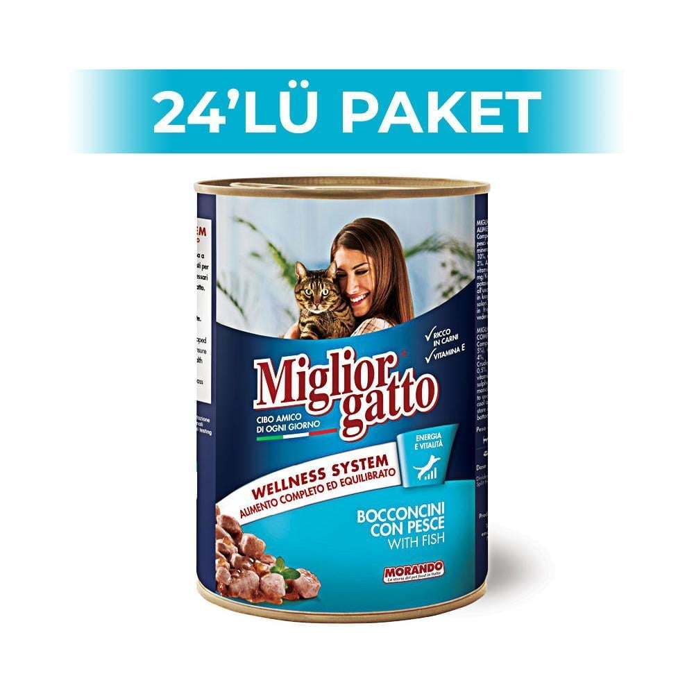 Miglior Gatto Okyanus Balıklı Konserve Kedi Maması 405 gr 24 AdetMiglior Gatto